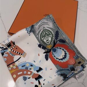 Hermès Silk Scarf with Horse Design